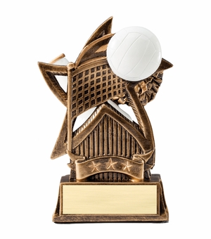 6 INCH VOLLEYBALL SWEEPING STAR RESIN TROPHY