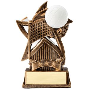 6 INCH VOLLEYBALL SWEEPING STAR RESIN TROPHY