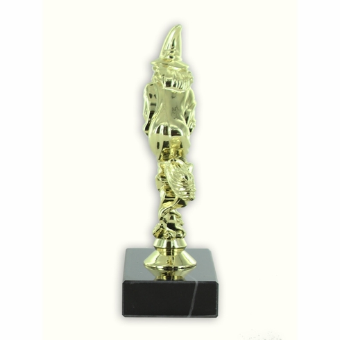 6 INCH WITCH ON BROOMSTICK TROPHY WITH BLACK MARBLE BASE