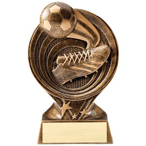 6" SOCCER PARTICIPANT RESIN TROPHY ANTIQUE GOLD FINISH
