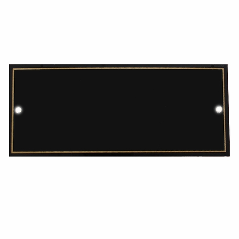 6 X 2-1/2 INCH BLACK ALUMINUM SCREENED GOLD BORDER HEADER PLAQUE PLATE