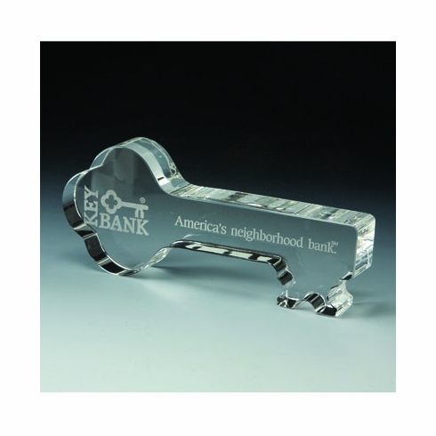 6 X 2-3/4 INCH OPTICAL CUT CRYSTAL KEY