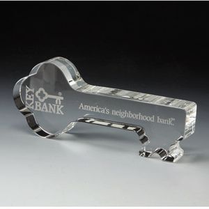 6 X 2-3/4 INCH OPTICAL CUT CRYSTAL KEY