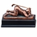 6 x 3-1/2 INCH COMEDY MALE GOLFER ELECTROPLATED BRONZE FIGURE BLACK BASE