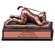 6 x 3-1/2 INCH COMEDY MALE GOLFER ELECTROPLATED BRONZE FIGURE BLACK BASE