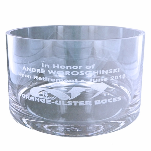 6 X 3-1/2 INCH EUROPEAN BLOWN GLASS STRAIGHT SIDED BOWL