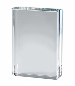 6 x 4-1/2 x 1-1/4 OPTICAL CRYSTAL BLOCK AWARD