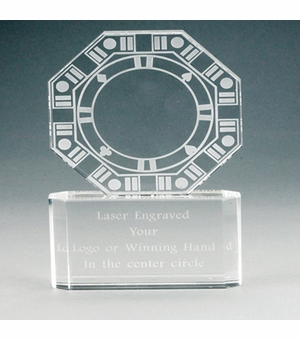 6 X 4 INCH CRYSTAL POKER TROPHY