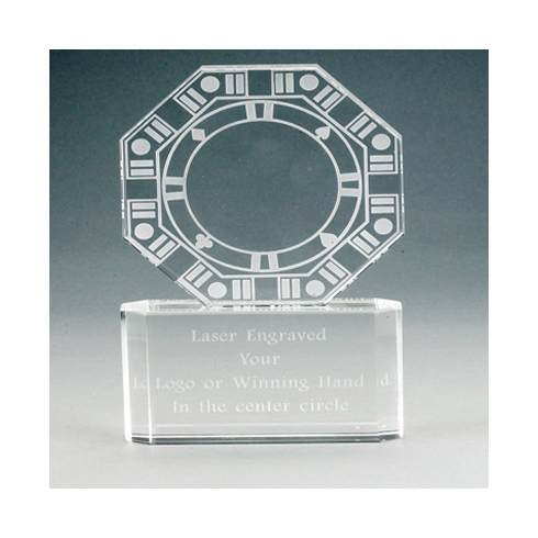 6 X 4 INCH CRYSTAL POKER TROPHY