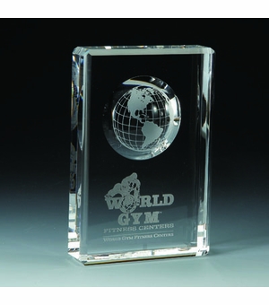 6 X 4 OPTICAL CRYSTAL WITH RECESSED GLOBE
