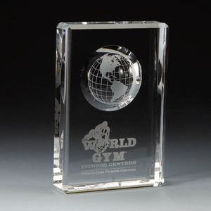 6 X 4 OPTICAL CRYSTAL WITH RECESSED GLOBE