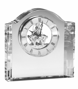 6 X 6 INCH SKELETON OPTICAL CRYSTAL CLOCK