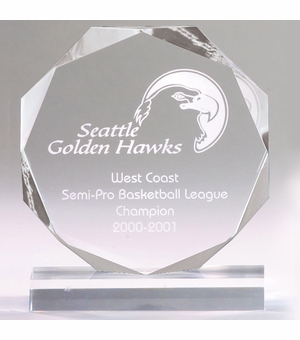 6" x 6"x 3/4" CLEAR OCTAGON SHAPE ACRYLIC AWARD BEVELED POLISHED EDGES