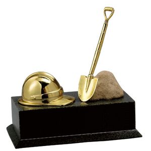 6 X 6 X 3 CONSTRUCTION HAT, SHOVEL, DIRT