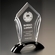 6" x 7-1/4" ACCENT ACRYLIC TROPHY POLISHED AND CUT WITH BLACK REFLECTIVE BLACK BASE
