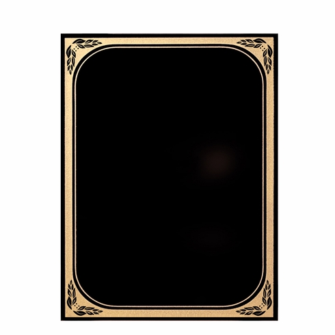6 X 8 BLACK MARBLEIZED BRASS PLATED STEEL WITH GOLD FROSTED BORDER