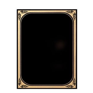 6 X 8 BLACK MARBLEIZED BRASS PLATED STEEL WITH GOLD FROSTED BORDER