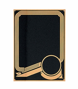 6 X 8 Black Screened Ribbon Plate for Engraving