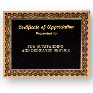 6 X 8 INCH BLACK/GOLD FROSTED PLATE