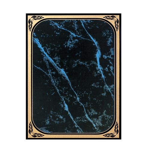 6 X 8 BLUE MARBLEIZED BRASS PLATED STEEL WITH GOLD FROSTED BORDER