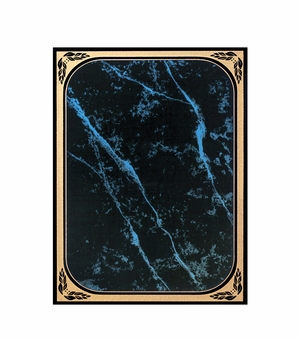 6 X 8 Inch Blue Marbleized Brass Plated Steel