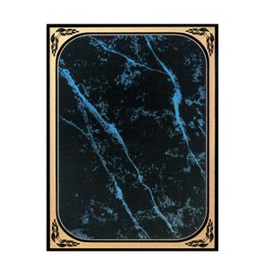 6 X 8 BLUE MARBLEIZED BRASS PLATED STEEL WITH GOLD FROSTED BORDER