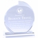 6" x 8" CLEAR ACRYLIC CIRCLE FLAIR AWARD WITH FROSTED EDGES