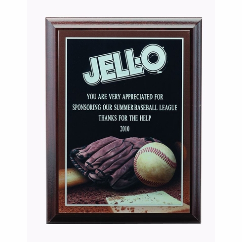 6 X 8 INCH BASEBALL PHOTO SPORTS PLAQUE WITH LASER ENGRAVED PLATE