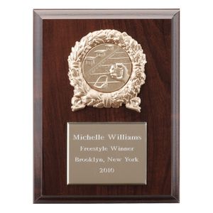 6 X 8 INCH PLAQUE WITH GOLD PLATE, METAL WREATH TAKES INSERT