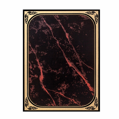 6 X 8 RED MARBLEIZED BRASS PLATED STEEL WITH GOLD FROSTED BORDER