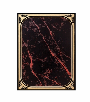 6 X 8 Inch Red Marbleized Brass Plated Steel