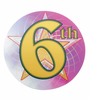 2 Inch in Diameter Round 6th Place Mylar Insert