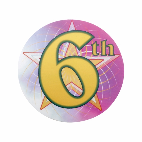 2 Inch in Diameter Round 6th Place Mylar Insert