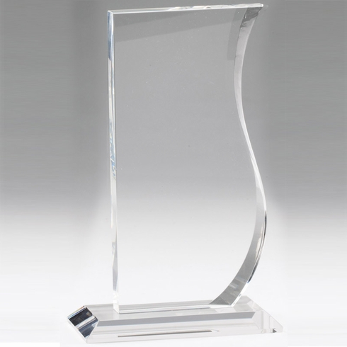 7-1/2 INCH CRYSTAL WAVE SHAPE AWARD