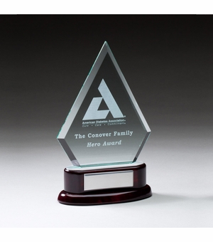 7-1/2 INCH GLASS ARROW HEAD AWARD 