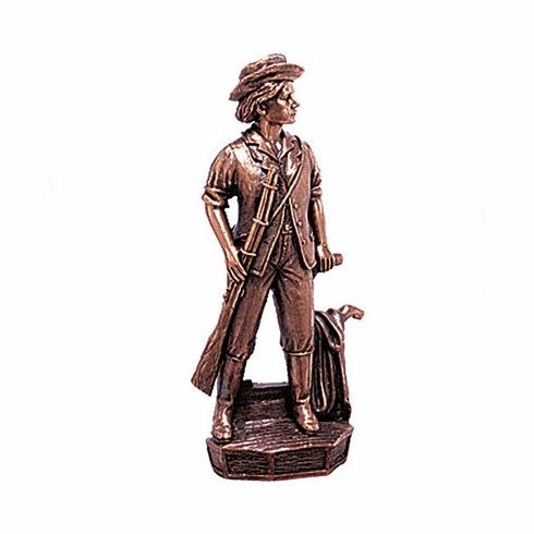7-1/2 INCH MINUTEMAN FIGURE, ANTIQUE BRONZE