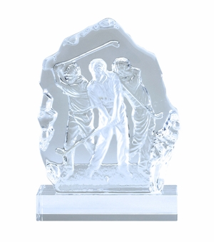7-1/2 INCH SCULPTED MALE GOLFER GLASS AWARD