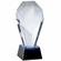 7-1/2 x 3 OPTICAL CRYSTAL SLANTED TOWER AWARD ON BLACK BASE