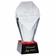 7-1/2 x 3 OPTICAL RED TINT CRYSTAL SLANTED TOWER AWARD ON BLACK BASE
