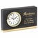 7-1/2 x 4-1/2 INCH BLACK LEATHERETTE QUARTZ MOVEMENT DESK CLOCK