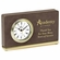 7-1/2 x 4-1/2 INCH BROWN LEATHERETTE QUARTZ MOVEMENT DESK CLOCK