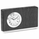 7-1/2 x 4-1/2 INCH GREY LEATHERETTE QUARTZ MOVEMENT DESK CLOCK