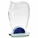 7-1/2 x 4-1/2 INCH OPTICAL CRYSTAL WAVE AWARD WITH BLUE MARBLEIZED BASE