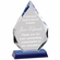 7-1/2 x 4-3/4 ARROWHEAD OPTICAL CRYSTAL AWARD ON BLUE CRYSTAL BASE