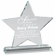 7-1/2 x 7 INCH OPTICAL CRYSTAL 5 POINTED STAR ON CRYSTAL BASE