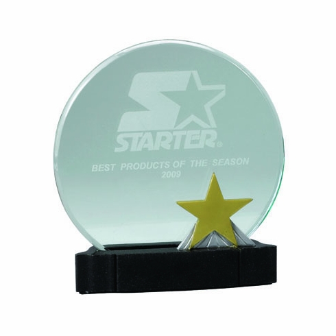 7-1/2 X 7 RESIN STAR BASE WITH GLASS