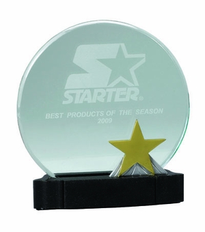 7-1/2 X 7 RESIN STAR BASE WITH GLASS