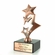 7-1/4" DIE CAST METAL TRIPLE SHOOTING STAR TROPHY POLISHED SILVER