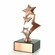 7-1/4" DIE CAST METAL TRIPLE SHOOTING STAR TROPHY POLISHED SILVER