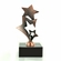 7-1/4" DIE CAST METAL TRIPLE SHOOTING STAR TROPHY POLISHED SILVER